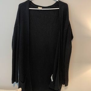 Black Oversized Garage Cardigan XS